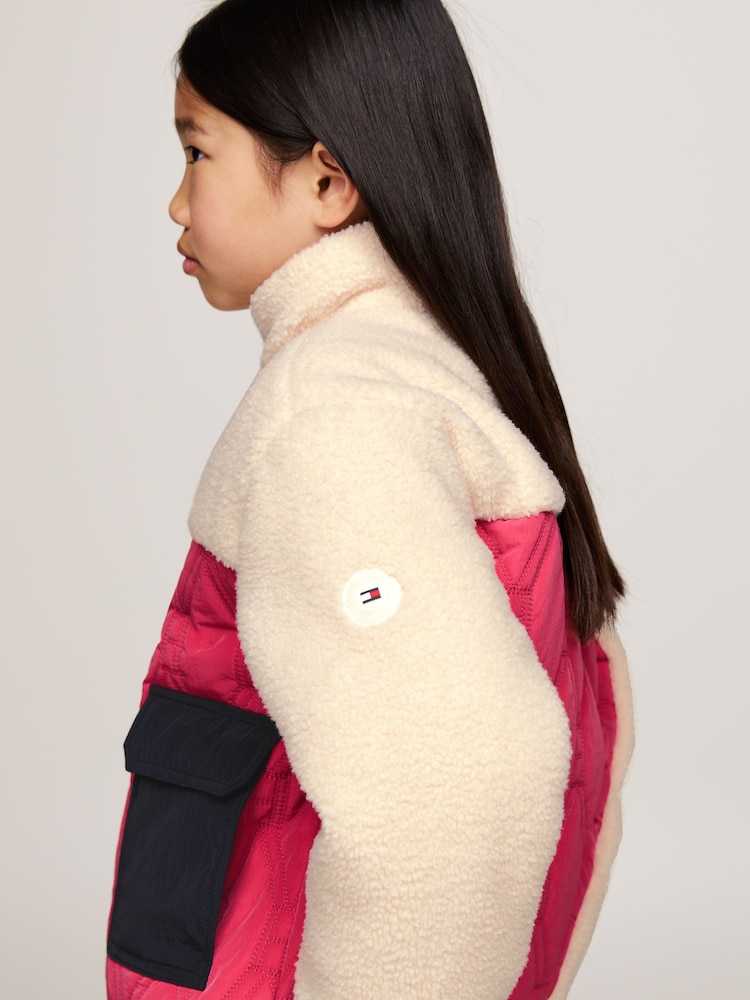 Tommy Hilfiger Red Flag Quilted Teddy Jacket - Image 3 of 5