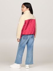 Tommy Hilfiger Red Flag Quilted Teddy Jacket - Image 4 of 5