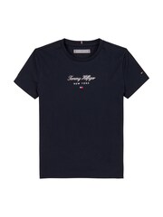 Tommy Hilfiger Blue Nyc Foil Short Sleeve 100% Cotton T-Shirt - Image 5 of 5