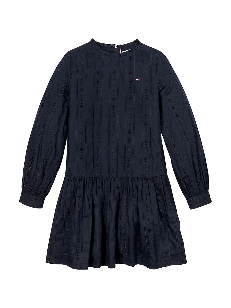 Tommy Hilfiger Blue Embroidered Long Sleeved 100% Cotton Dress - Image 4 of 4