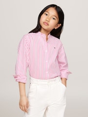 Tommy Hilfiger Pink Ruffle Collar Long-Sleeved Blouse - Image 1 of 5