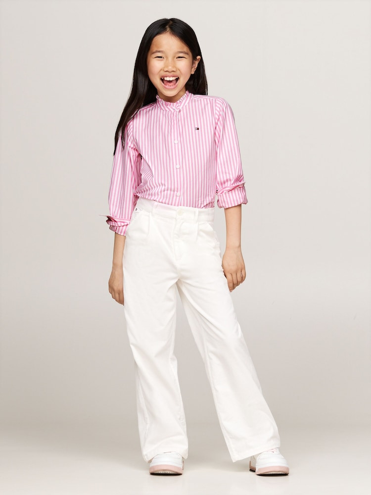 Tommy Hilfiger Pink Ruffle Collar Long-Sleeved Blouse - Image 2 of 5