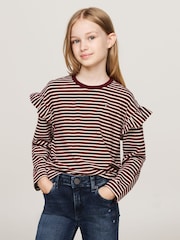 Tommy Hilfiger Red Stripe Long Sleeve T-Shirt - Image 1 of 4