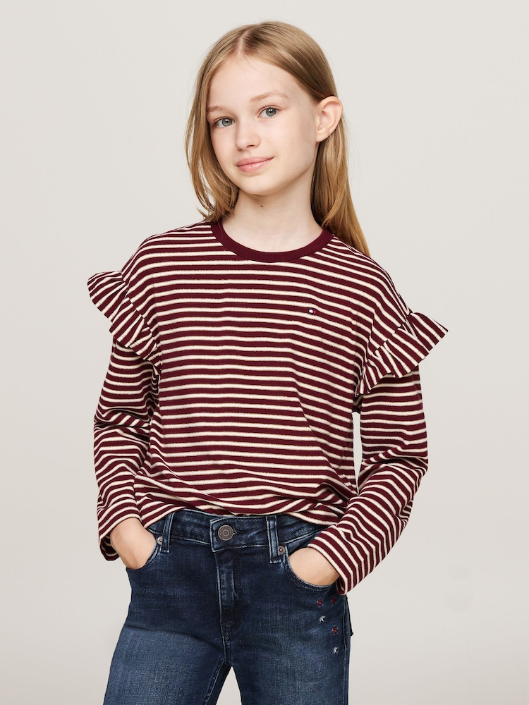 Tommy Hilfiger Red Stripe Long Sleeve T-Shirt - Image 1 of 4