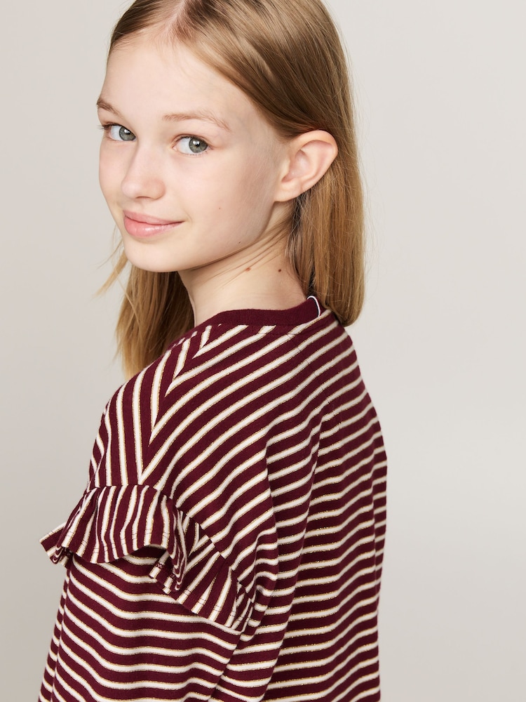 Tommy Hilfiger Red Stripe Long Sleeve T-Shirt - Image 4 of 4