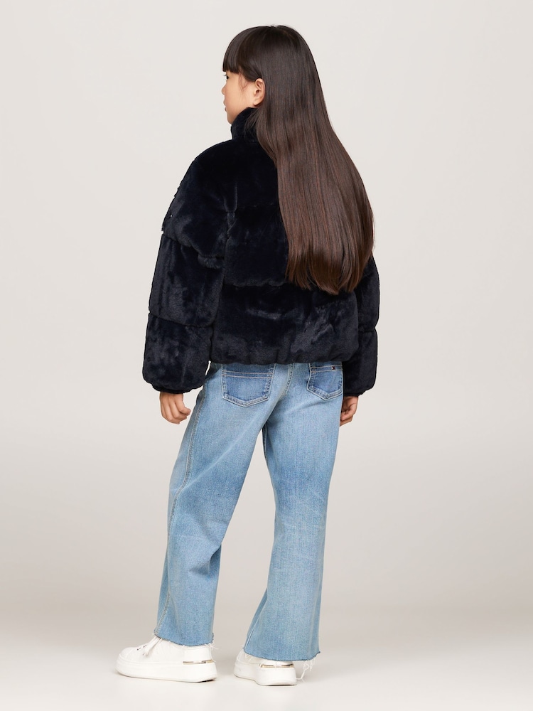 Tommy Hilfiger Blue New York Faux Fur Jacket - Image 2 of 5