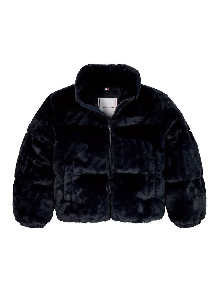 Tommy Hilfiger Blue New York Faux Fur Jacket - Image 5 of 5 Tommy Hilfiger Blue New York Faux Fur Jacket - Image 5 of 5
