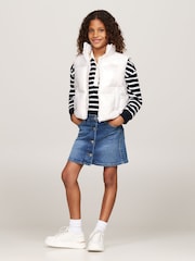 Tommy Hilfiger New York Glossy Puffer White Vest - Image 2 of 5
