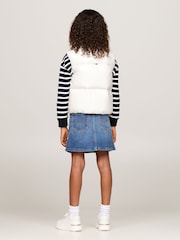Tommy Hilfiger New York Glossy Puffer White Vest - Image 4 of 5