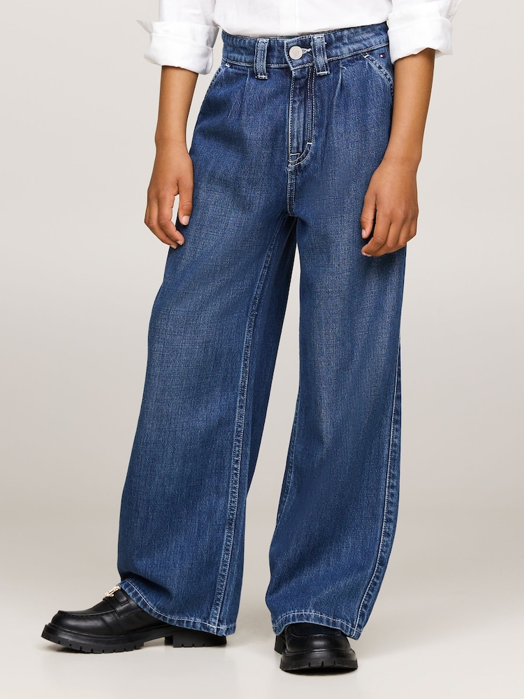 Tommy Hilfiger Blue Mabel Pleats Mid Rise Jeans - Image 1 of 5