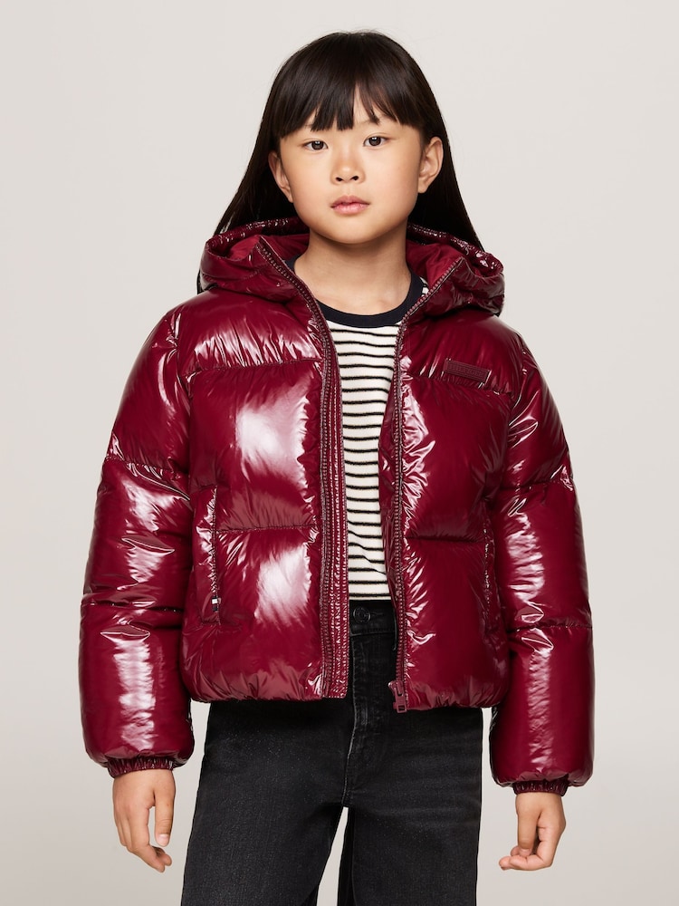 Tommy Hilfiger Red New York Glossy Puffer Jacket - Image 1 of 2