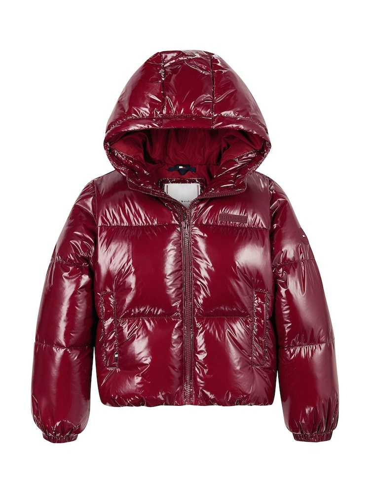 Tommy Hilfiger Red New York Glossy Puffer Jacket - Image 2 of 2