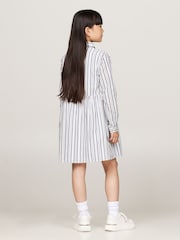 Tommy Hilfiger Stripe Shirt Long-Sleeved White Dress - Image 2 of 4