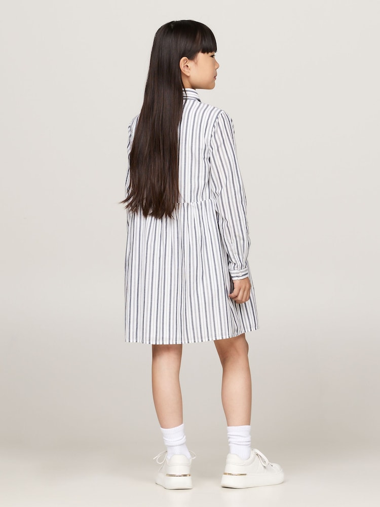 Tommy Hilfiger Stripe Shirt Long-Sleeved White Dress - Image 2 of 4