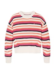 Tommy Hilfiger White Essential Stripe 100% Cotton Sweater - Image 5 of 5