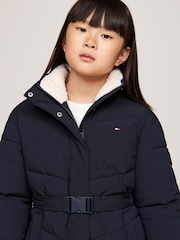 سترة منفوخة متوسطة الطول بياقة ناعمة الملمس من Tommy Hilfiger - صورة 4 من 5