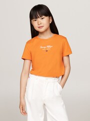 Tommy Hilfiger Orange Nyc Foil Short Sleeve 100% Cotton T-Shirt - Image 1 of 5