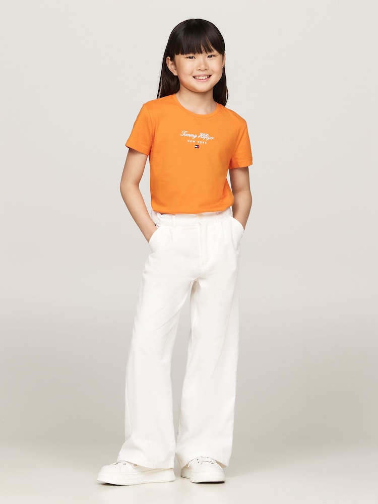 Tommy Hilfiger Orange Nyc Foil Short Sleeve 100% Cotton T-Shirt - Image 2 of 5