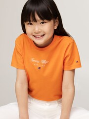 Tommy Hilfiger Orange Nyc Foil Short Sleeve 100% Cotton T-Shirt - Image 4 of 5