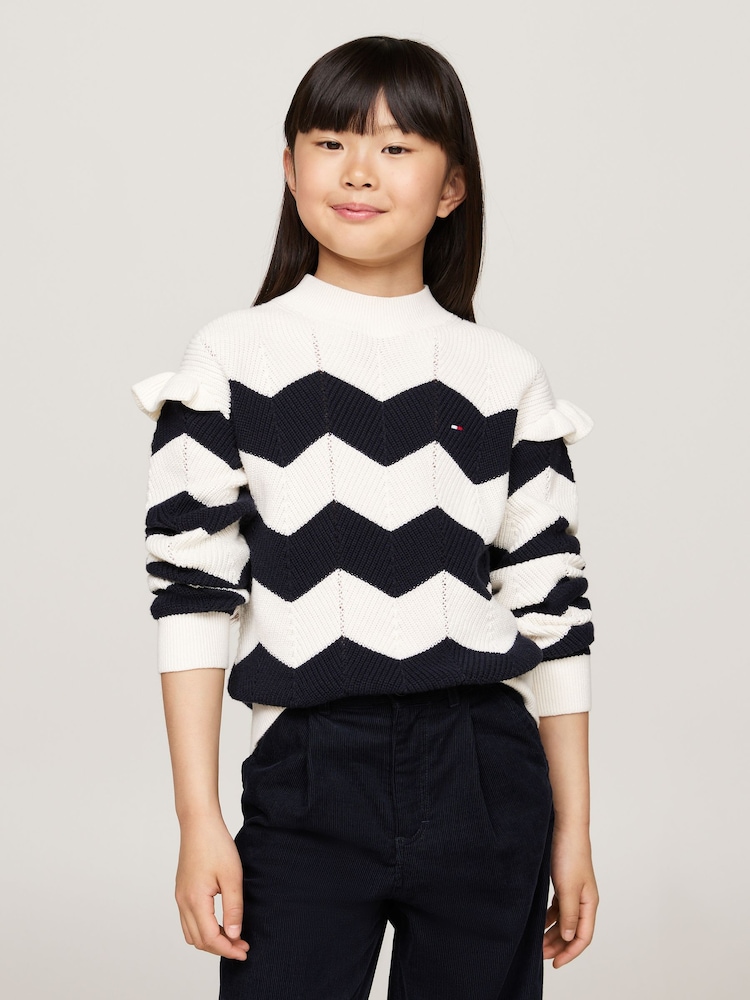 Tommy Hilfiger Wavy Stripe White Sweater - Image 1 of 5