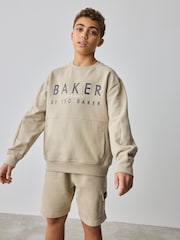 Baker by Ted Baker Stone Sweatshirt And Shorts Set - Image 1 of 11