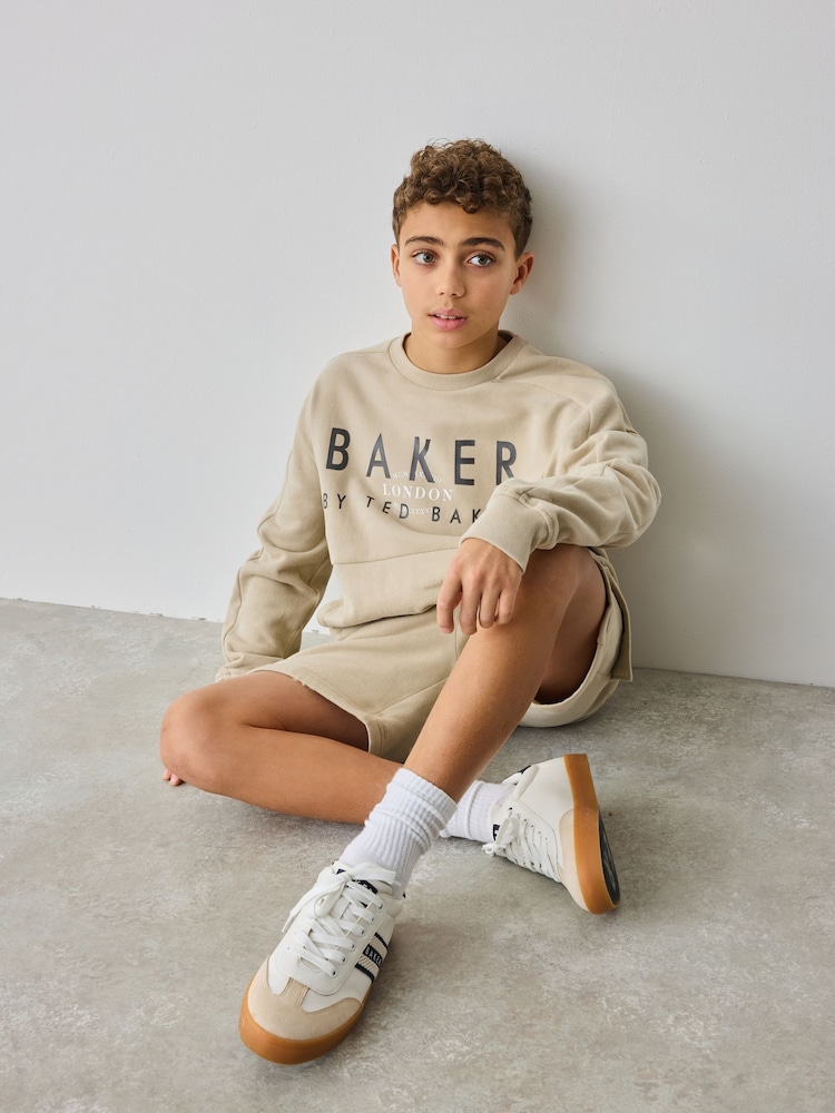 Baker by Ted Baker Stone Sweatshirt And Shorts Set - Image 3 of 11