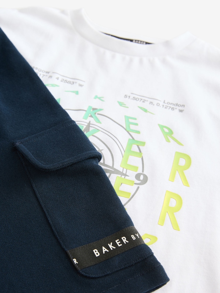 Baker by Ted Baker Graphic T-Shirt And Cargo Shorts Set - Image 9 of 9