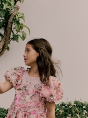 وردي - فستان بملمس بارز مزيَّن بطبعة موردة ثلاثية الأبعاد من Baker by Ted Baker - صورة 3 من 13