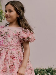 وردي - فستان بملمس بارز مزيَّن بطبعة موردة ثلاثية الأبعاد من Baker by Ted Baker - صورة 6 من 13