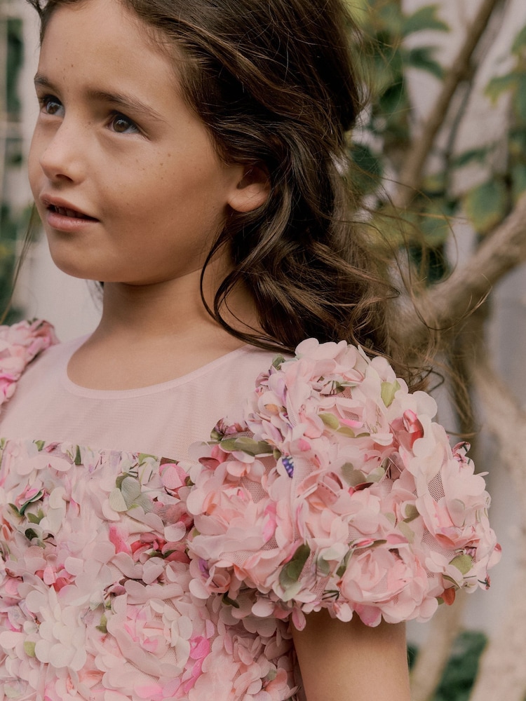 Robe Baker by Ted Baker rose texturée à imprimé floral 3D - Image 7 of 13
