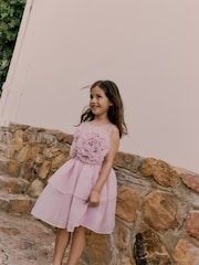 Baker by Ted Baker Pink Corsage Organza Occasion Dress - Image 10 of 18