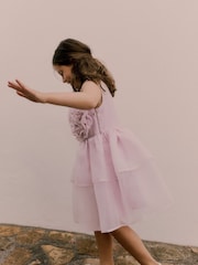 Baker by Ted Baker Pink Corsage Organza Occasion Dress - Image 2 of 18