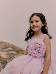Baker by Ted Baker Pink Corsage Organza Occasion Dress - Image 4 of 18