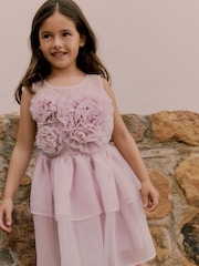Baker by Ted Baker Pink Corsage Organza Occasion Dress - Image 9 of 18