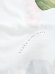 Baker by Ted Baker 2 Piece Broderie Panel T-Shirt & Floral Print Cycling Shorts Set - Image 5 of 5