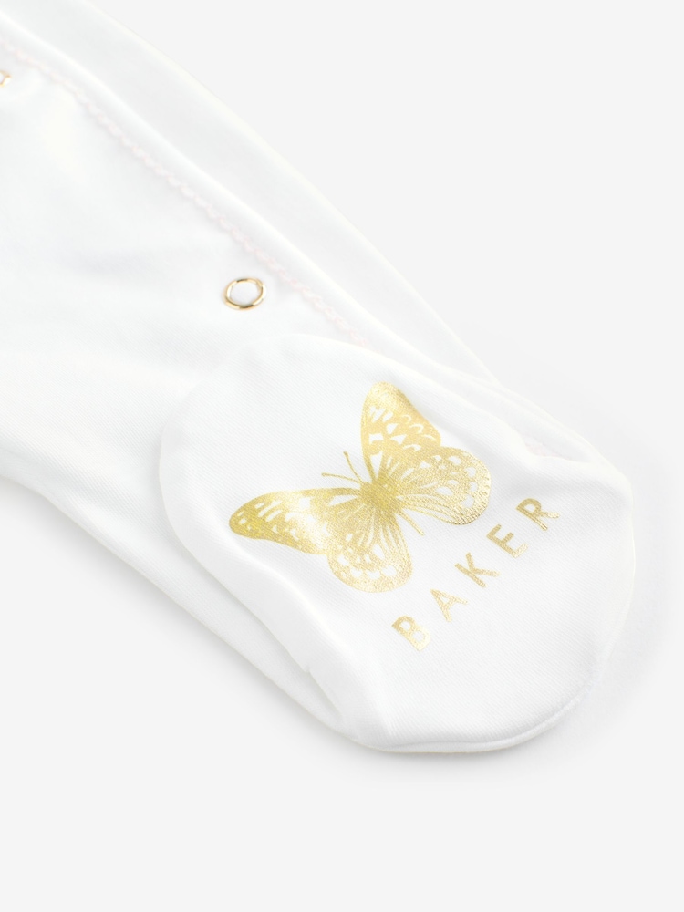 Baker by Ted Baker 2 Piece 100% Cotton Printed Sleepsuit & Hat Set - Image 4 of 9