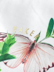 أبيض - طقم من 2 قطعة، قبعة وملابس نوم بطبعة من القطن 100% من Baker by Ted Baker - صورة 7 من 9