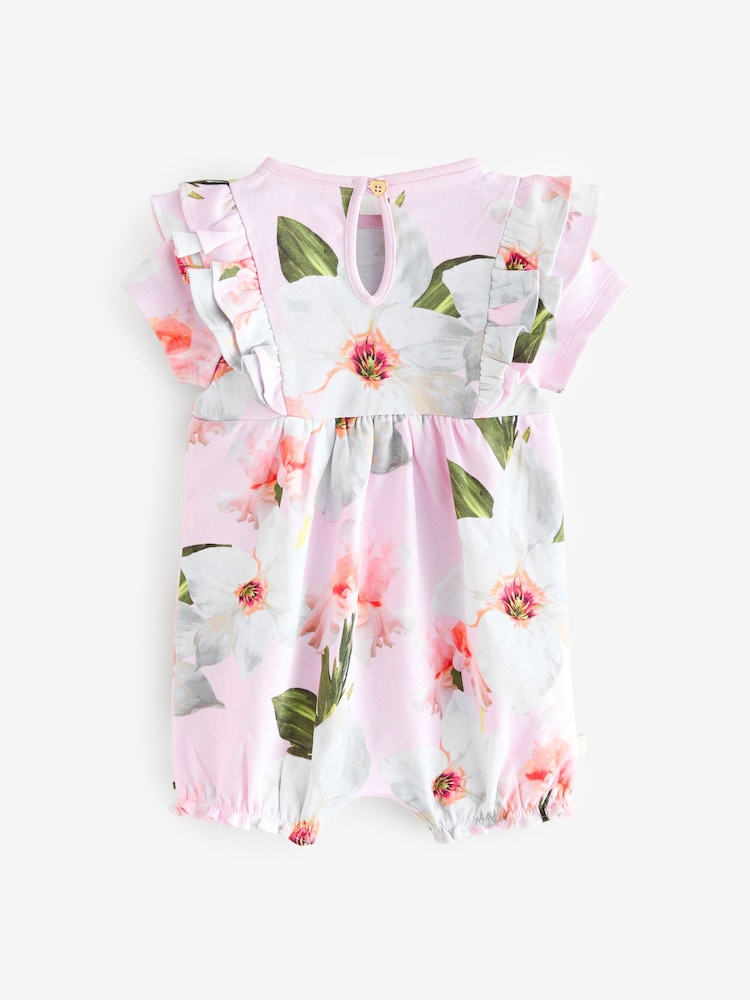 Baker by Ted Baker Multi Print 100% Cotton Rompers 3 Pack - Image 5 of 9