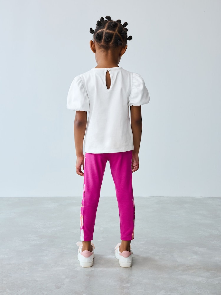 Baker by Ted Baker Pink 2 Piece T-Shirt and Floral Print Leggings Set - Image 2 of 13