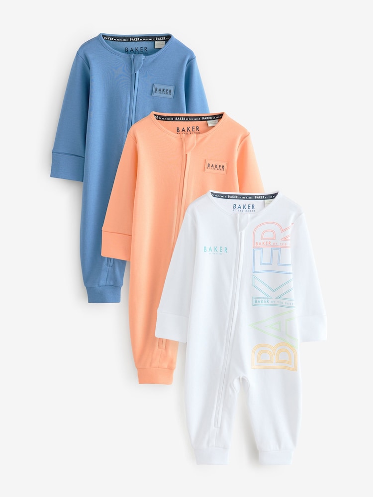 Baker by Ted Baker 100% Cotton Sleepsuits 3 Pack - Image 1 of 8