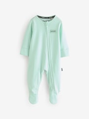 Baker by Ted Baker Blue/Green 100% Cotton Sleepsuits 3 Pack - Image 2 of 8