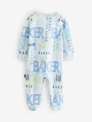 Baker by Ted Baker Blue/Green 100% Cotton Sleepsuits 3 Pack - Image 5 of 8