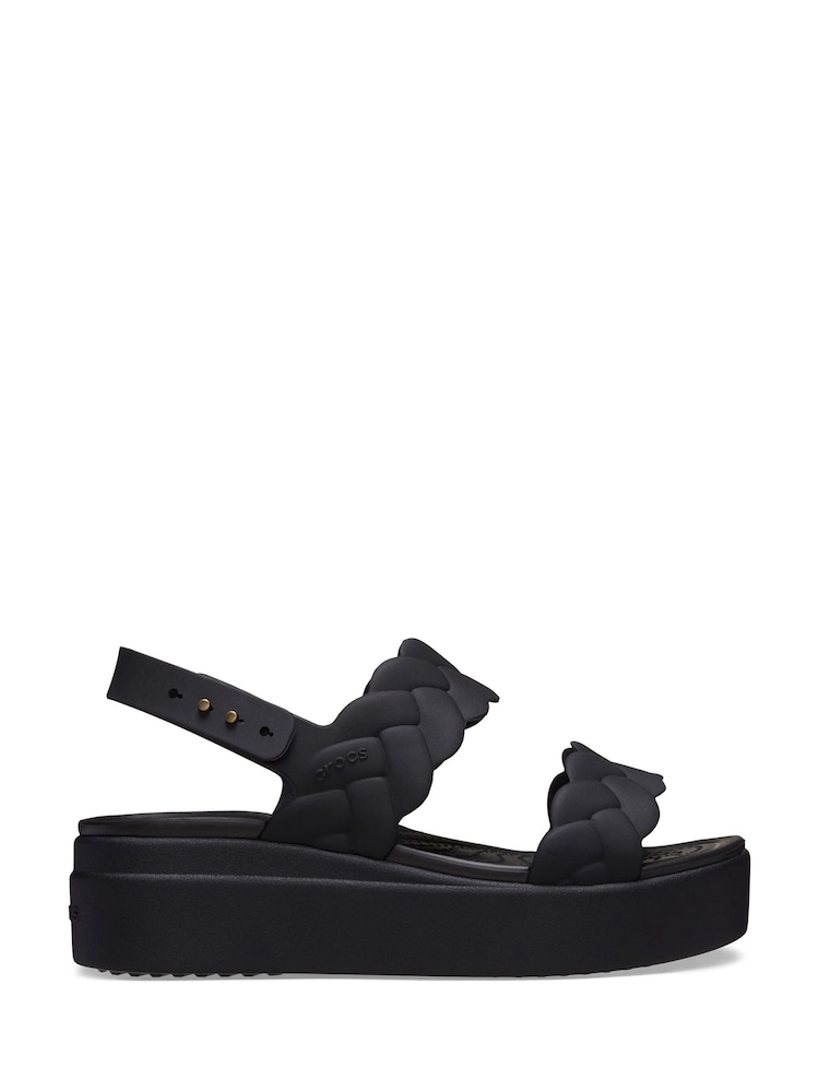 Crocs Black Brooklyn Woven Low Wedges - Image 1 of 3