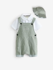 Зеленый - Baker by Ted Baker постельный комплект из сирсакера, поло и шапочки - Изображение 2 из 8