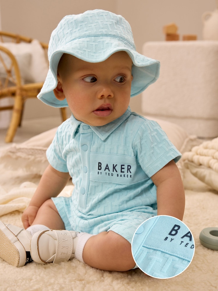 Baker by Ted Baker Textured Romper and Hat Set - Изображение 1 из 12