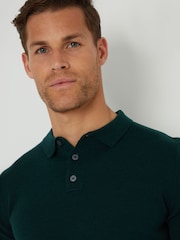 Threadbare Green Long Sleeve Knitted Polo Jumper - Image 4 of 4