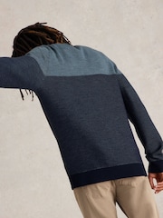 White Stuff Blue Newport Merino Jacquard Crew Neck Jumper - Image 2 of 6