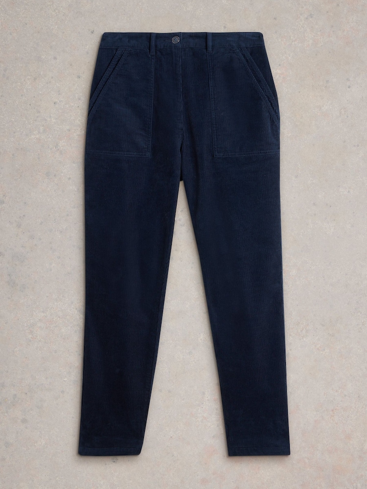 White Stuff Blue Twister Corduroy Trousers - Image 5 of 6