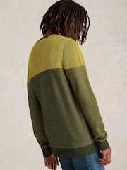 White Stuff Yellow Newport Merino Jacquard Crew Neck Jumper - Image 2 of 6