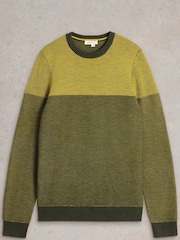 White Stuff Yellow Newport Merino Jacquard Crew Neck Jumper - Image 5 of 6